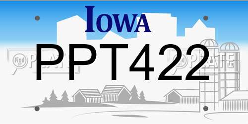 PPT422 Iowa License Plate