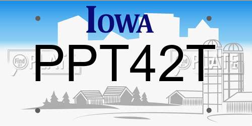 PPT42T Iowa License Plate