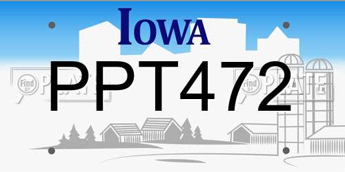 PPT472 Iowa License Plate