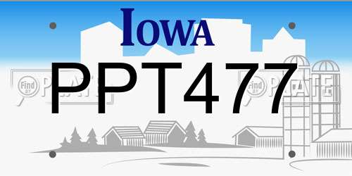 PPT477 Iowa License Plate