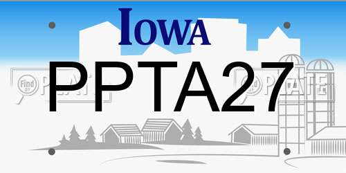 PPTA27 Iowa License Plate