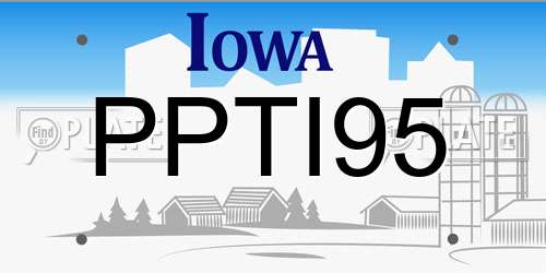 PPTI95 Iowa License Plate