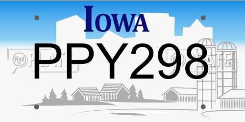 PPY298 Iowa License Plate