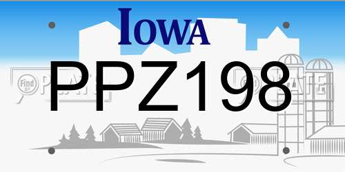 PPZ198 Iowa License Plate