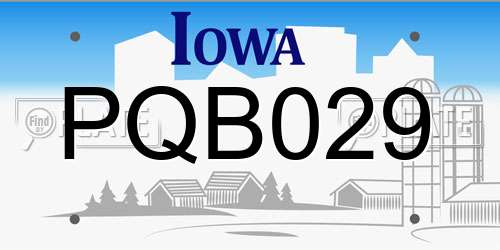 PQB029 Iowa License Plate