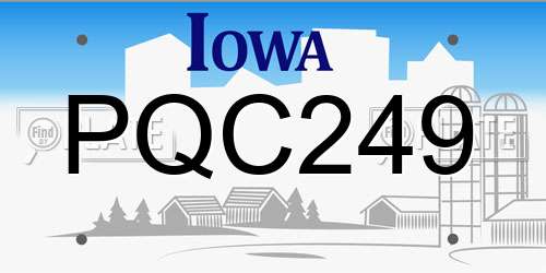 PQC249 Iowa License Plate