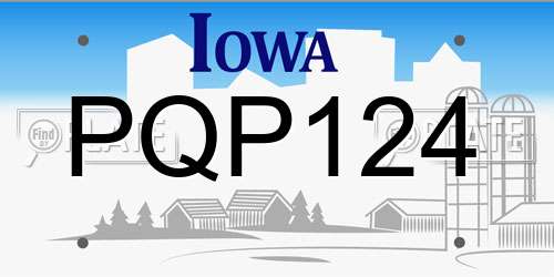 PQP124 Iowa License Plate