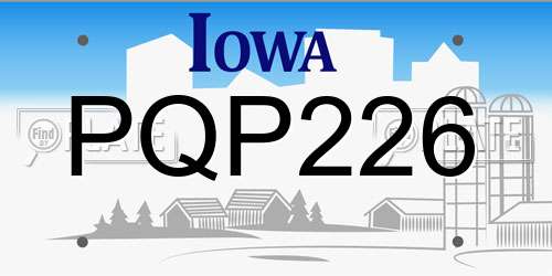 PQP226 Iowa License Plate