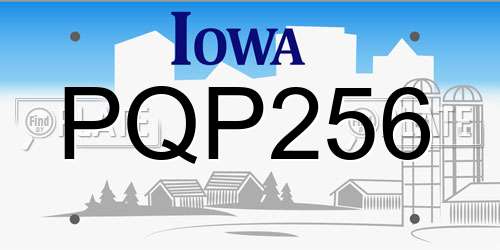 PQP256 Iowa License Plate