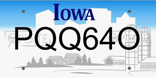 PQQ64O Iowa License Plate