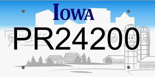PR24200 Iowa License Plate