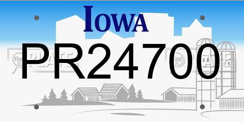PR24700 Iowa License Plate