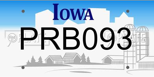PRB093 Iowa License Plate