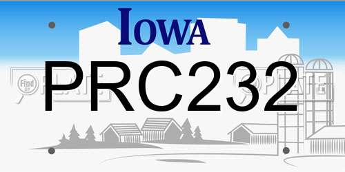 PRC232 Iowa License Plate