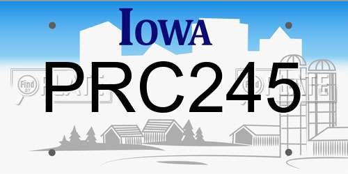 PRC245 Iowa License Plate