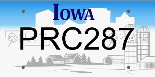 PRC287 Iowa License Plate
