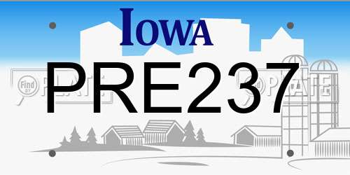 PRE237 Iowa License Plate