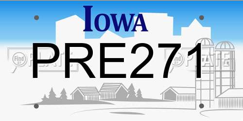 PRE271 Iowa License Plate