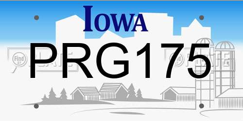 PRG175 Iowa License Plate