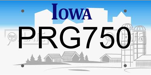 PRG750 Iowa License Plate