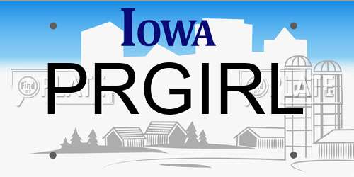 PRGIRL Iowa License Plate