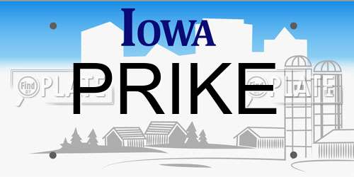 PRIKE Iowa License Plate