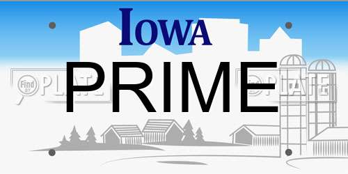 PRIME Iowa License Plate