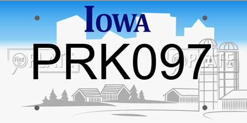 PRK097 Iowa License Plate