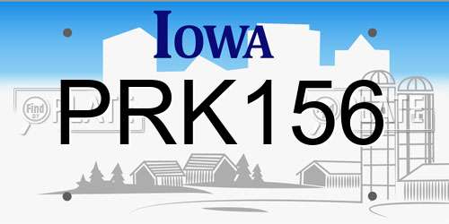 PRK156 Iowa License Plate