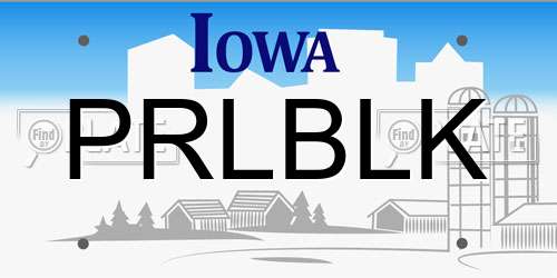 PRLBLK Iowa License Plate