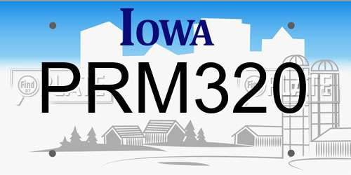 PRM320 Iowa License Plate