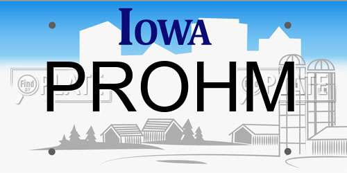 PROHM Iowa License Plate