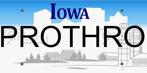 PROTHRO Iowa License Plate
