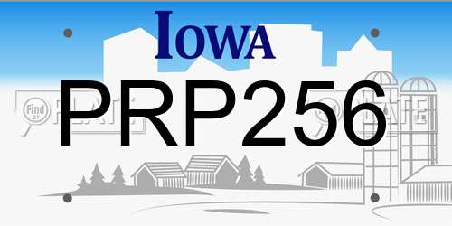 PRP256 Iowa License Plate