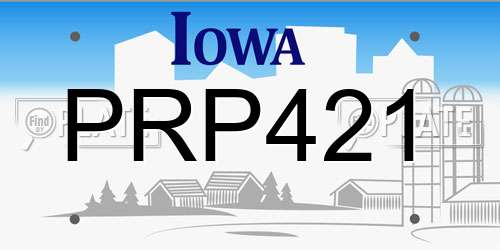 PRP421 Iowa License Plate