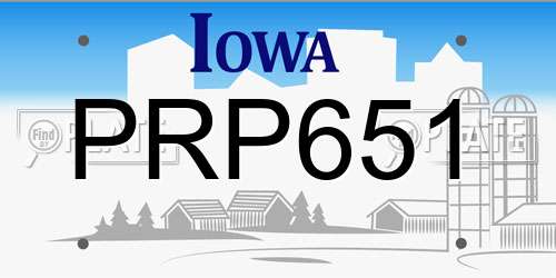 PRP651 Iowa License Plate