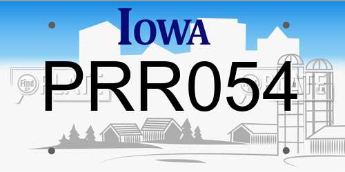 PRR054 Iowa License Plate