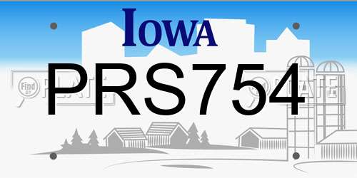 PRS754 Iowa License Plate