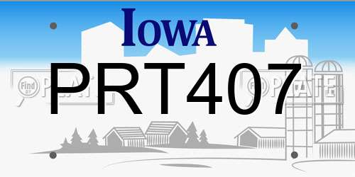 PRT407 Iowa License Plate