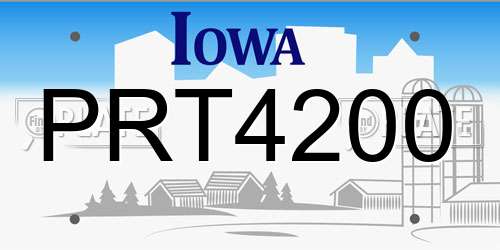 PRT4200 Iowa License Plate