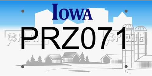 PRZ071 Iowa License Plate