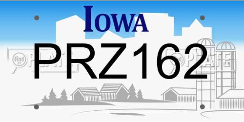 PRZ162 Iowa License Plate