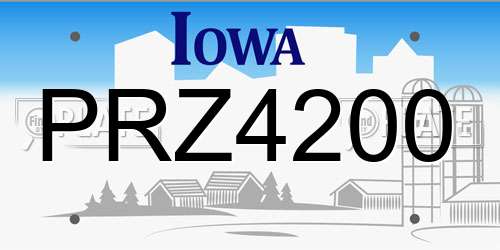 PRZ4200 Iowa License Plate
