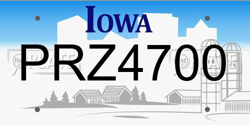 PRZ4700 Iowa License Plate