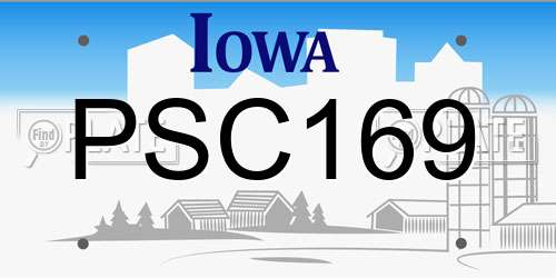 PSC169 Iowa License Plate