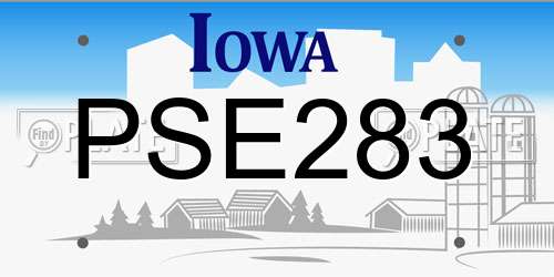 PSE283 Iowa License Plate
