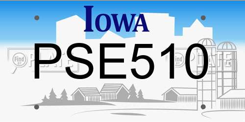 PSE510 Iowa License Plate