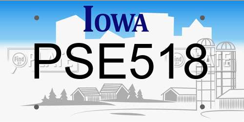 PSE518 Iowa License Plate
