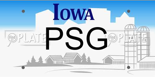 PSG Iowa License Plate