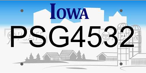PSG4532 Iowa License Plate